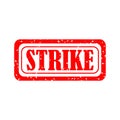 Strike red rubber stamp on white background