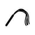 Strike whip icon. Leather tail for chasing cattle Royalty Free Stock Photo