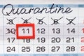 Strikethrough calendar dates due to ongoing quarantine