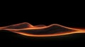 Abstract Digital Landscape of Glowing Orange Wireframe Waves on Black Background, Futuristic Data Visualization Royalty Free Stock Photo