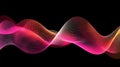 Vibrant Abstract Waveform Grid Background in Neon Pink and Orange, Digital Data Visualization or Sound Frequency Pattern on Black Royalty Free Stock Photo