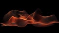 Abstract Digital Waveform Data Visualization Glowing Orange Particle Mesh on Black Background Royalty Free Stock Photo