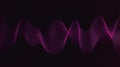 Glowing Pink Abstract Waveform on Black Background. Dynamic Digital Equalizer Display or Technological Sound Frequency Lines Royalty Free Stock Photo