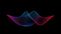 Abstract Neon Waveform Visualization Glowing Pink and Blue Lines on Black Background Digital Audio Frequency Graph Royalty Free Stock Photo