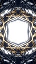 Futuristic Metallic Gold and Silver Abstract Frame Background Royalty Free Stock Photo