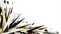 Dynamic Abstract Design with Sharp Black and Gold Geometric Shapes on White Background Royalty Free Stock Photo