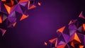Abstract Geometric Composition: Purple and Orange Triangles on Dark Background Royalty Free Stock Photo
