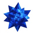 Abstract Blue Geometric Star Shape With Sharp Edges And Faceted Surfaces Isolated On White Background Royalty Free Stock Photo