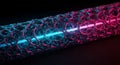 Futuristic nanotube structure glowing neon light Royalty Free Stock Photo