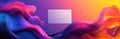 Abstract purple banner with vibrant gradient background and dynamic flowing waves