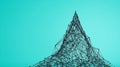 Abstract Network Structure Black Lines and Nodes on Teal Background AI generated. Royalty Free Stock Photo