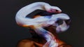 Abstract portrait of a man with a snake entwined around his head Royalty Free Stock Photo