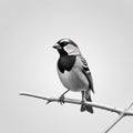 A Striking Abstract of a Sparrow Perch in Minimalist Black and White A Study in Form and Shadow Royalty Free Stock Photo