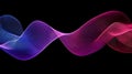 Abstract Digital Waveform Visualization: Glowing Flowing Neon Gradient Lines of Blue and Pink Energy on Black Background Royalty Free Stock Photo
