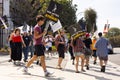 Striking actors and writers protest outside Sony Studios in Culver City, CA. Royalty Free Stock Photo