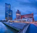 Striking architecture at twilight in Rotterdam, Netherlands Royalty Free Stock Photo