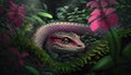 Pink serpent in florest