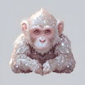 a monkey with a white face Stunning One-Color Flat Design Graphic of a Monkey Minimalist Art White Royalty Free Stock Photo