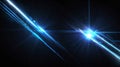 Striking beams of blue light crisscross against a dark background, creating a dynamic visual effect that suggests Royalty Free Stock Photo