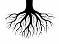 Black Tree Roots Silhouette Vector Illustration Royalty Free Stock Photo