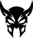 Stylized Black Horned Beast Head Logo Vector Royalty Free Stock Photo