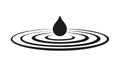Striking Black Water Drop Ripple Icon, vector design Generative AI Royalty Free Stock Photo