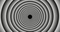 Hypnotic Black and White Concentric Circles Tunnel Effect abstract pattern Royalty Free Stock Photo
