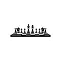 Striking Black and White Chess Set Design on Classic Chessboard Pattern Royalty Free Stock Photo