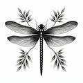 Striking Black And White Dragonfly Tattoo Inspired By Eiko Ojala