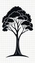 Stylized Silhouette Tree Illustration Royalty Free Stock Photo