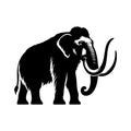 A striking black and white illustration of a woolly mammoth Royalty Free Stock Photo