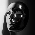 Striking black and white mask capturing duality and mystery with dramatic shadows Royalty Free Stock Photo