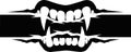 Vampire Fangs Mouth Black and White Vector Icon Royalty Free Stock Photo