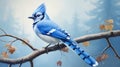 A striking blue jay perched elegantly.