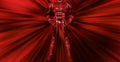 Striking Bold Red Superhero Pose Background Illustration
