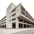 Magnificent Brutalist Parking Garage isolated on white background Royalty Free Stock Photo