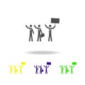 striking business people multicolored icons. Elements of protest and rallies icon. Signs and symbol collection icon for websites,