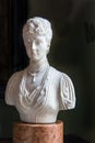 Striking bust sculpture of aristocratic lady in Victorian clothing