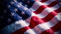 A striking close-up of the American flag, with a focus on the stars and stripes Royalty Free Stock Photo