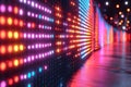 Vibrant LED Light Wall Display in a Modern Urban Environment Generative AI Royalty Free Stock Photo