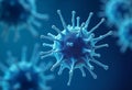Microscopic 3D Rendering of Bacteria and Viruses in Blue Scientific Field Royalty Free Stock Photo