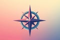 A striking compass rose design with geometric features and clean lines, centered on a delicate gradient backdrop