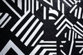 A striking composition of geometric patterns in bright white, sharply contrasting against a deep Ai ganerated