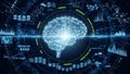 Artificial Intelligence Brain and Big Data Network Royalty Free Stock Photo