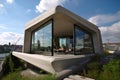 Eco-Friendly Concrete & Glass House: Minimalist Design, City Skyline Views & Rooftop Garden