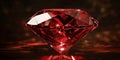 A striking crimson red diamond pattern with subtle reflections, adding depth and vibrancy to the