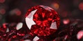 A striking crimson red diamond pattern with subtle reflections, adding depth and vibrancy to the