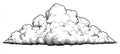 Striking Cumulus Congestus Cloud in Black and White with Cartoonish Sharp Lines and Details Royalty Free Stock Photo