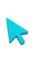 3d cyan pointer cursor in modern digital interface for web design and user experience transparent background Royalty Free Stock Photo