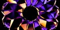 Abstract geometric diamond shapes in purple orange gradient with futuristic reflective lighting and modern design elements Royalty Free Stock Photo